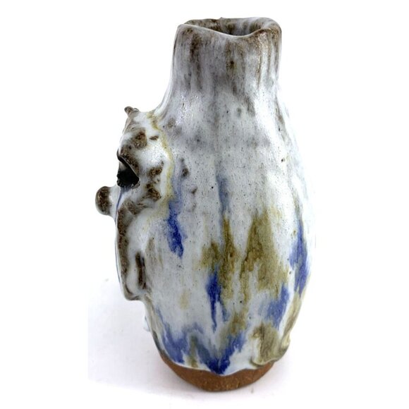 Art Pottery Face Vase Porcelain Ceramic Scream Face Hand Crafted 5.5" - Picture 5 of 7
